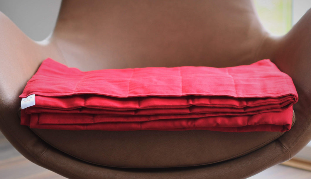 RED COTTON WEIGHTED BLANKET